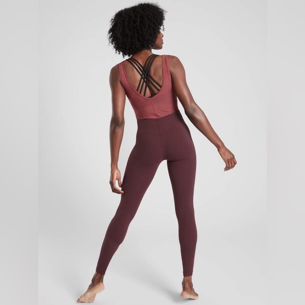 Athleta Aspiration Bodysuit in Powervita Antique Burgundy XS NWT